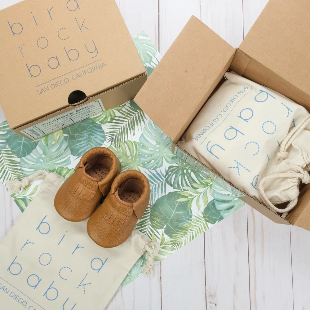 BIRDROCK BABY Classic Brown Baby Moccasins